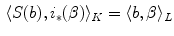 $$\begin{aligned} \langle S(b) ,i_*(\beta )\rangle _K = \langle b ,\beta \rangle _L \end{aligned}$$