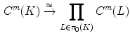 $$\begin{aligned} C^m(K) \xrightarrow {\approx } \prod _{L\in \pi _0(K)} C^m(L) \end{aligned}$$