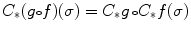 $$C_*(g{\scriptstyle \circ } f)(\sigma )=C_*g\,{\scriptstyle \circ } C_*f(\sigma )$$