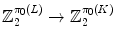 $${\mathbb Z}_2^{\pi _0(L)}\rightarrow {\mathbb Z}_2^{\pi _0(K)}$$