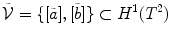 $$\tilde{\mathcal V}=\{[\tilde{a}],[\tilde{b}]\}\subset H^1(T^2)$$