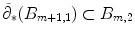 $$\tilde{\partial }_*(B_{m+1,1})\subset B_{m,2}$$