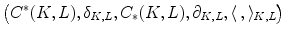 $$\big (C^*(K,L),\delta _{K,L},C_*(K,L),\partial _{K,L},\langle \, ,\rangle _{K,L}\big )$$