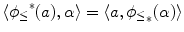 $$\langle {\phi _\le }^*(a) ,\alpha \rangle =\langle a ,{\phi _\le }_*(\alpha )\rangle $$