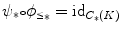 $$\psi _* {\scriptstyle \circ } {\phi _{\scriptscriptstyle \le }}_* = \mathrm{id}_{C_*(K)}$$