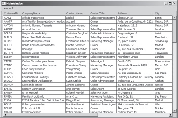 DataServiceCollection binds WCF Data Services to data grids.