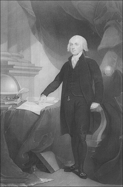 Photo depicts James Madison who is the president of the United States.