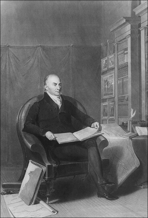 Photo depicts John Quincy Adams, sixth president of the United States.