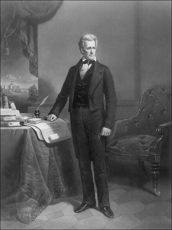 Photo depicts Andrew Jackson, seventh president of the United States.