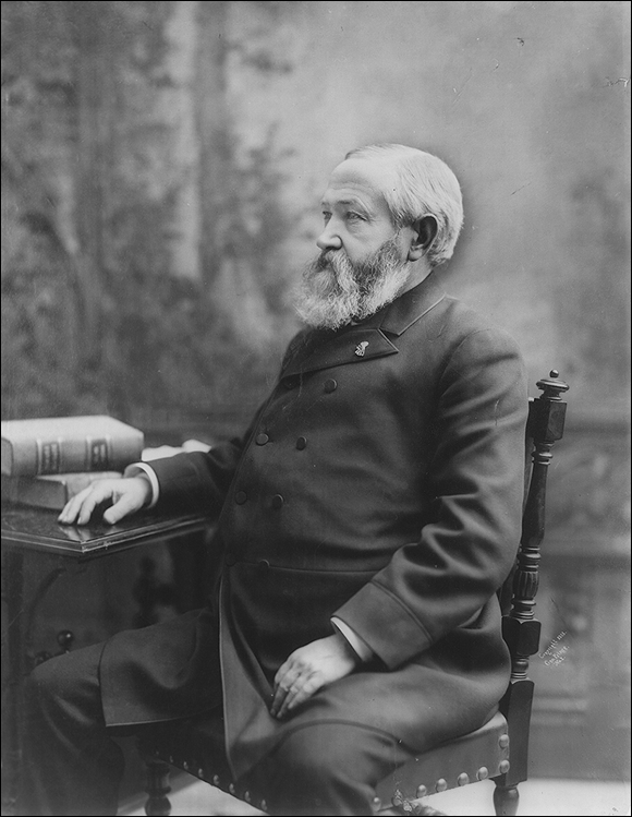 Photo depicts Benjamin Harrison, twenty-third president of the United States.