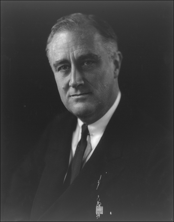 Photo depicts Franklin Delano Roosevelt, thirty-second president of the United States.