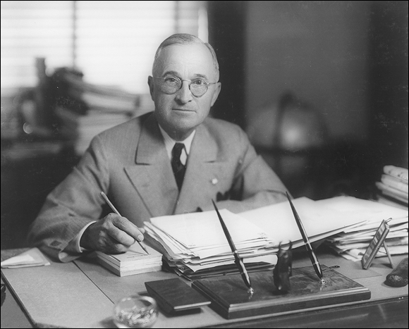 Photo depicts Harry Truman, thirty-third president of the United States.