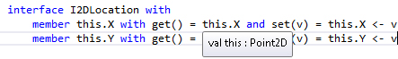 Self-identifier in the interface implementation code