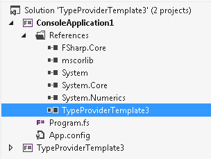 Project reference in a generated type-provider solution