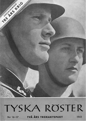 Two Waffen-SS soldiers, cover of the German periodical Tyska Röster