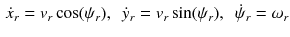 $$\begin{aligned} \dot{x}_{r}=v_r\cos (\psi _r),~~\dot{y}_{r}=v_r\sin (\psi _r),~~\dot{\psi }_r=\omega _r \end{aligned}$$