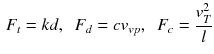 $$\begin{aligned} F_t=kd,~~ F_d=cv_{vp},~~ F_c=\frac{v_T^2}{l} \end{aligned}$$