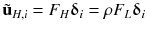 $$ {\tilde{\mathbf{u}}}_{H,i} = F_{H} {\varvec{\updelta}}_{i} = \rho F_{L} {\varvec{\updelta}}_{i} $$