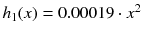 $$h_1(x) = 0.00019 \cdot x^2$$