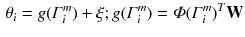 $$\begin{aligned} \theta _i=g(\varGamma ^m_i)+\xi ;g(\varGamma ^m_i)=\varPhi (\varGamma ^m_i)^T\mathbf W \end{aligned}$$