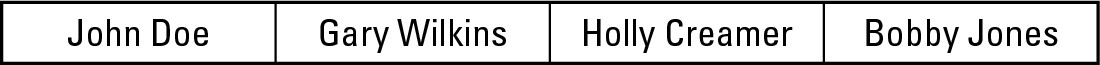 Figure 1-2: An array can hold multiple chunks of data.