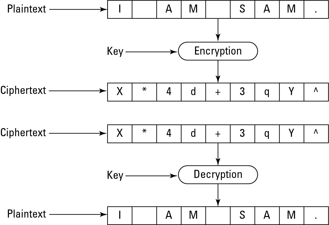 Figure 5-4: A single password can encrypt and decrypt a message.