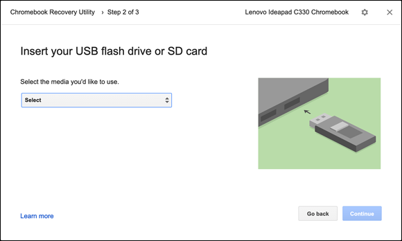 Snapshot of inserting the USB drive or SD card.