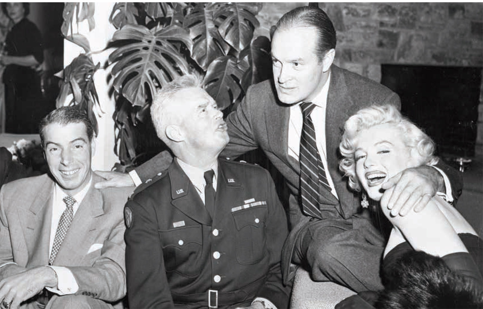 Joe DiMaggio, General William Dean, Bob Hope, and Marilyn Monroe, 1953.