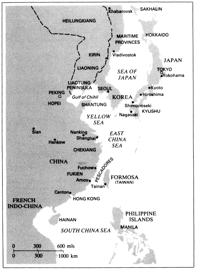 MAP 1. Japan and the China Sea