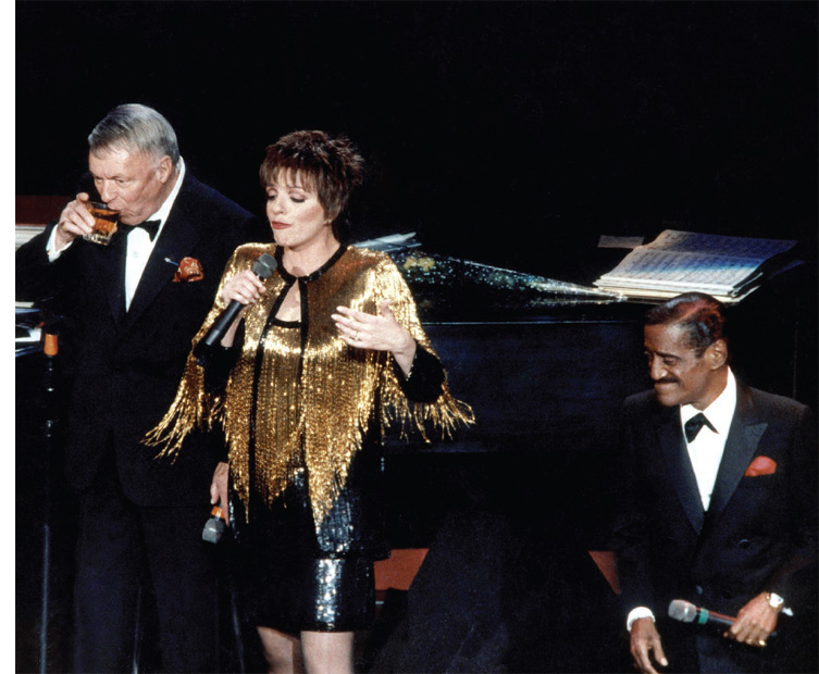 Performing with two of his favorite people, Frank Sinatra and Liza Minnelli, in 1989