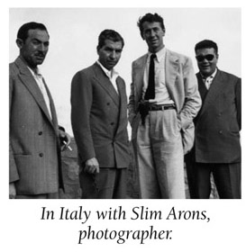 In Italy with Slim Arons, photographer.