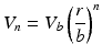 $$\displaystyle{ V _{n} = V _{b}\left (\frac{r} {b}\right )^{n} }$$