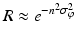 $$\displaystyle{ R \approx e^{-n^{2}\sigma _{ \varphi }^{2} } }$$