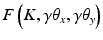 $$F\left (K,\gamma \theta _{x},\gamma \theta _{y}\right )$$