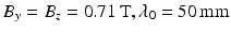 $$B_{y} = B_{z} = 0.71\,\mathrm{T},\lambda _{0} = 50\,\mathrm{mm}$$