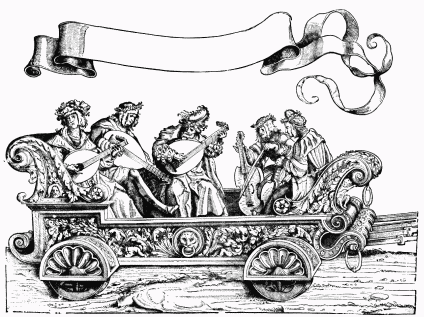 FIG. 46.—The Car of the Musicians. From “The Triumph of Maximilian.”