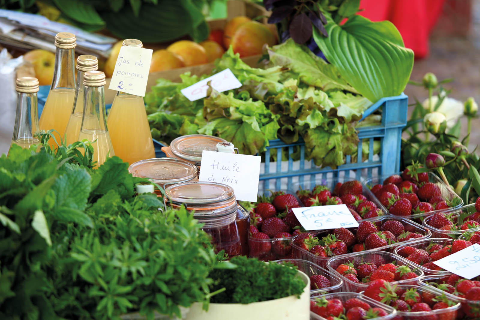 Photo of fresh produce at a market.