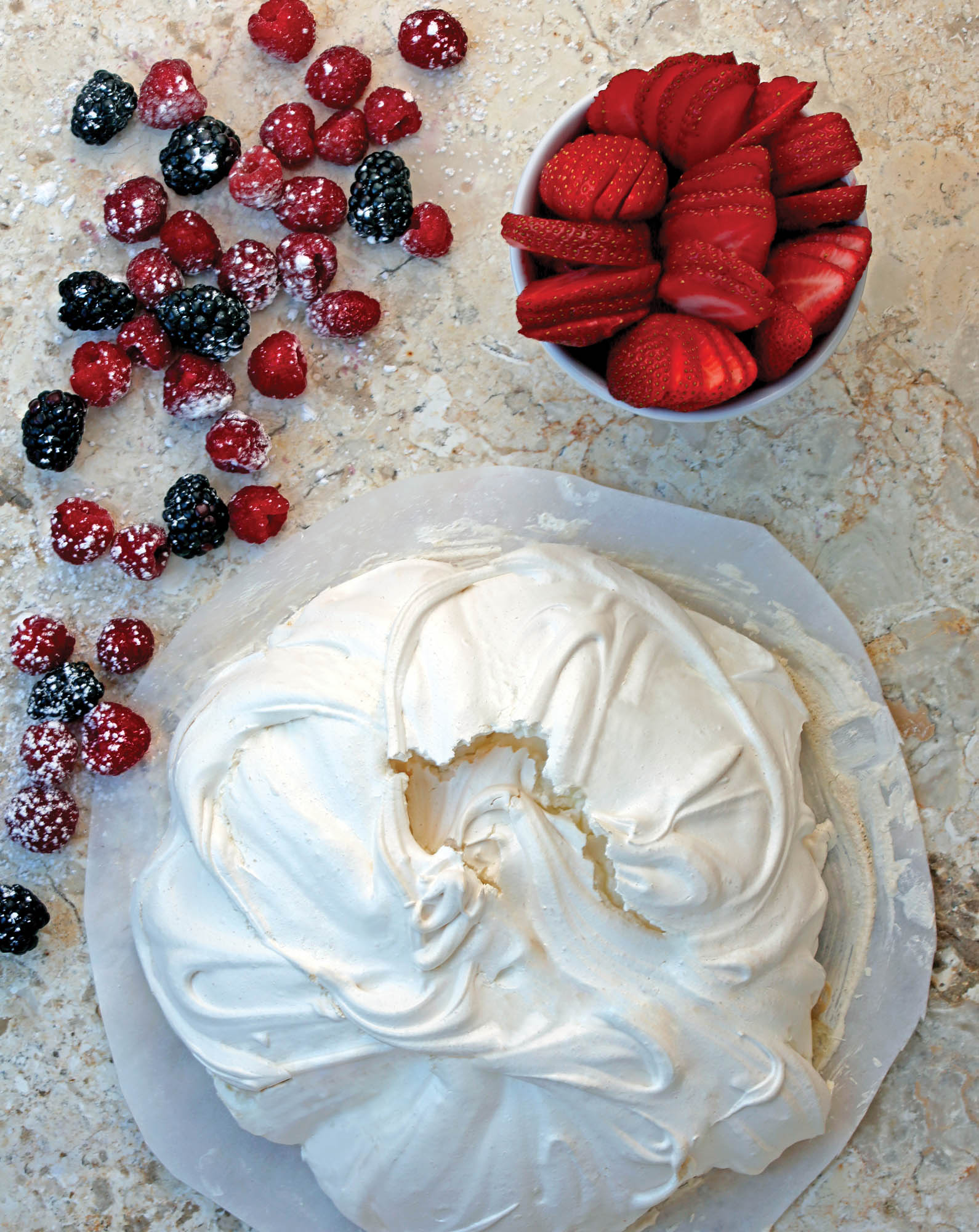 Pavlova with Mixed Berries.