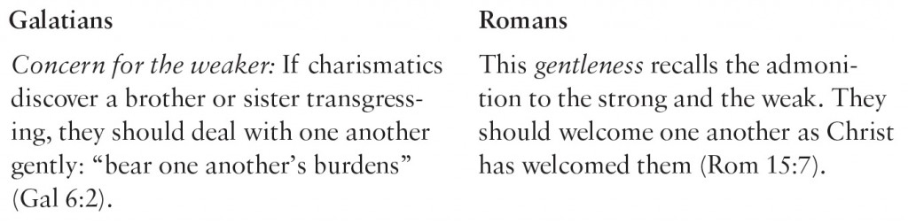 Table 9: Galatians and Romans