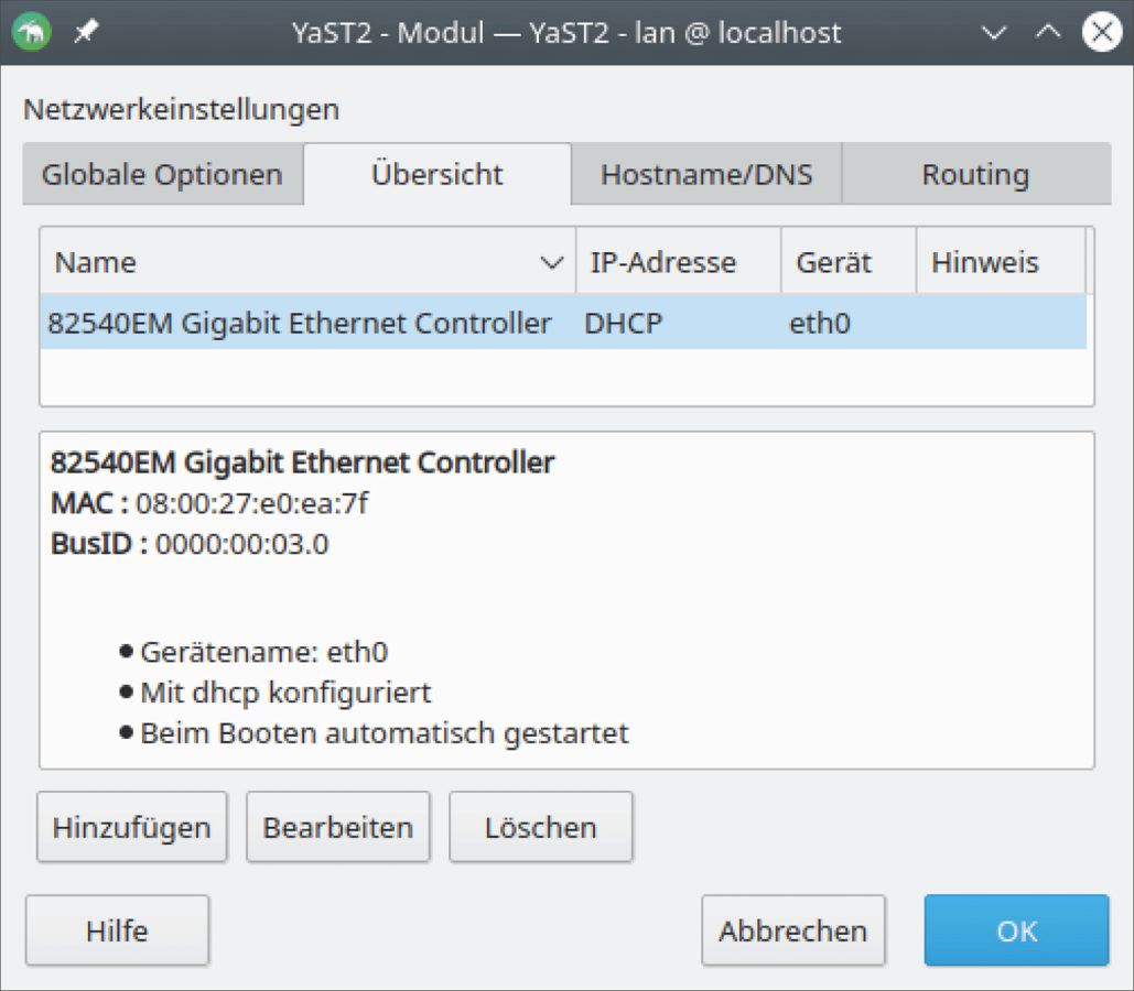 Eine Netzwerkkarte bearbeiten oder hinzufügen