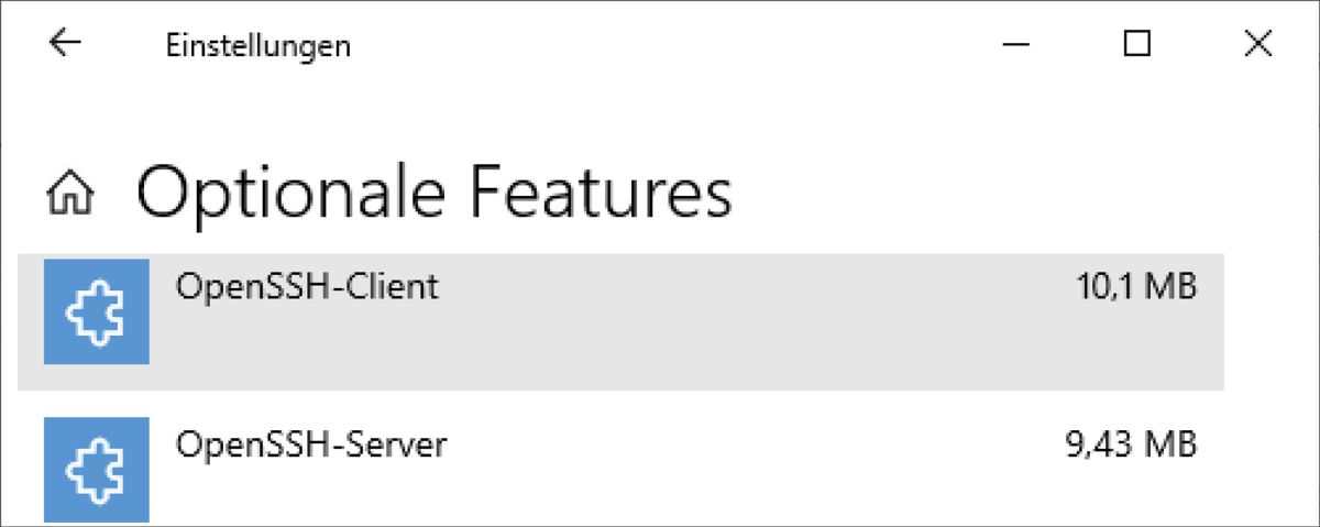 Der eigene OpenSSH-Client und OpenSSH-Server von Windows