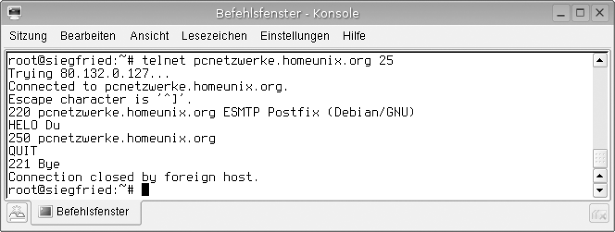 Postfix über das Internet testen