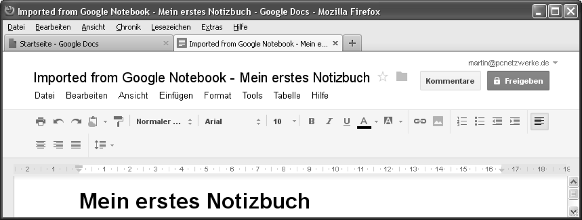 Online zusammenarbeiten mit Google Docs in der Cloud