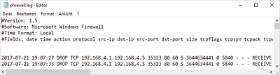 Das Logfile ist der Einstieg in die Netzwerkanalyse.