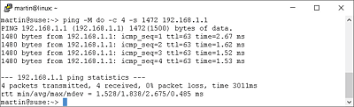 »ping« mit Optionen unter Linux