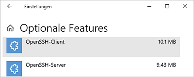 Der eigene OpenSSH-Client und OpenSSH-Server von Windows