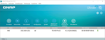 Gefunden: mein NAS