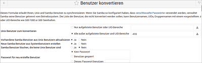UNIX-Benutzer zu Samba-Benutzern konvertieren
