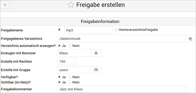 Verzeichnisse mit Samba freigeben