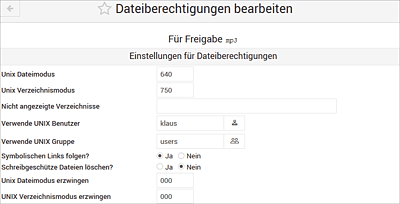 Vorgaben für neue Dateien und Verzeichnisse